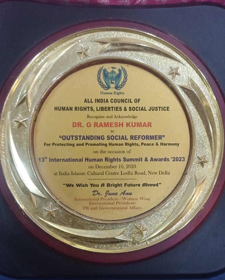 Outstading Social Reformer Award